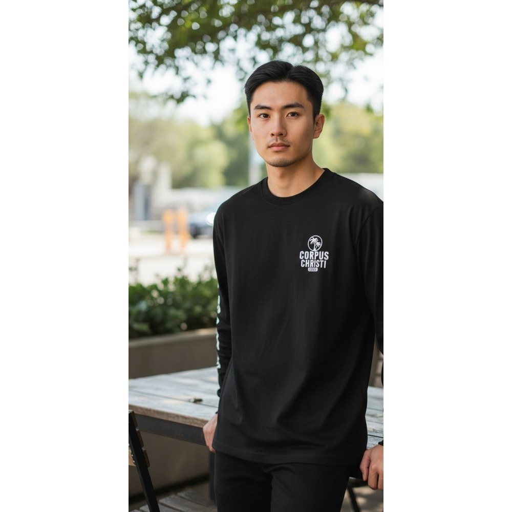 Corpus Christi  Mens Long Sleeve Shirt Rash guard Marlin Fishing Shirt Size SM